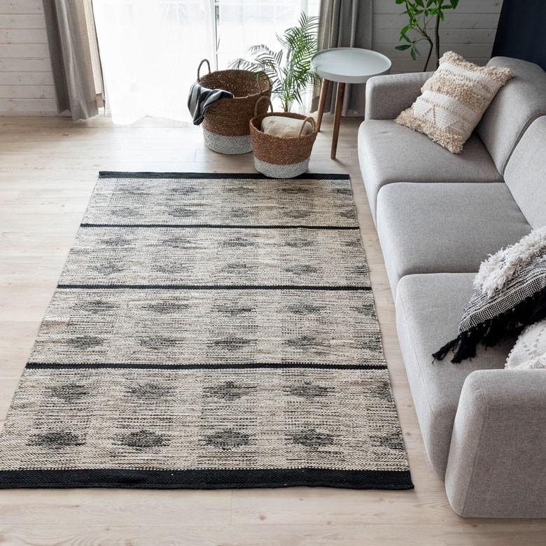 ラグ ラグマット オルテガ柄 ダークトーン 140×200cm BOHO カーペット 絨毯 じゅうたん おしゃれ エスニック ボーホー モノトーン  オールシーズン 34431 | ブランド登録なし | 05