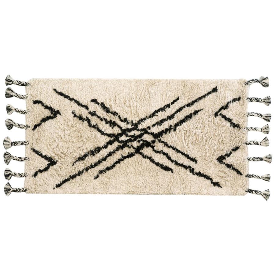 ラグ ラグマット ベニオワレン風 デザイン 70×140cm BOHO カーペット 絨毯 じゅうたん おしゃれ お洒落 エスニック ボーホー モノトーン  オールシーズン 34432 | ELEMENTS（インテリア） | 18