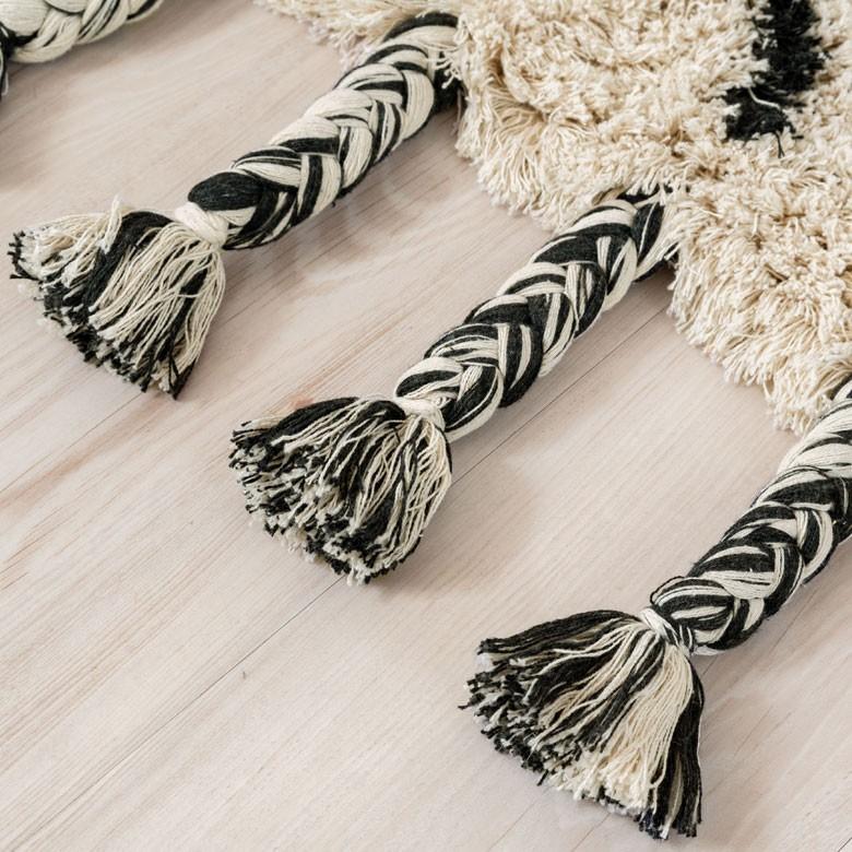 ラグ ラグマット ベニオワレン風 デザイン 70×140cm BOHO カーペット 絨毯 じゅうたん おしゃれ お洒落 エスニック ボーホー モノトーン  オールシーズン 34432 | ELEMENTS（インテリア） | 04