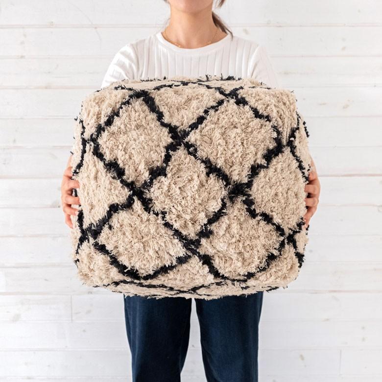 クッション プフ ボリューム クロス デザイン コットン 約 W 40 D 40 H 40 スツール オットマン プーフ アジアン家具 おしゃれ 天然素材 ナチュラル 34433 | ELEMENTS（インテリア） | 04