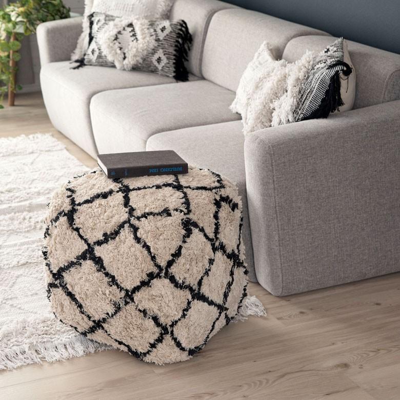 クッション プフ ボリューム クロス デザイン コットン 約 W 40 D 40 H 40 スツール オットマン プーフ アジアン家具 おしゃれ 天然素材 ナチュラル 34433 | ELEMENTS（インテリア） | 09