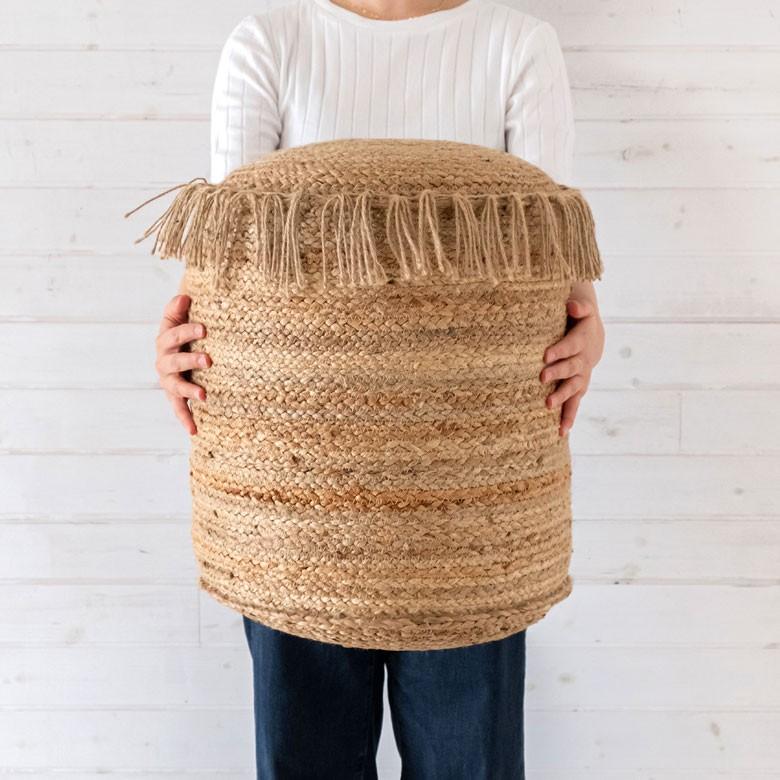 クッション プフ ジュート フリンジ 約 W 40 D 40 H 45 スツール オットマン プーフ アジアン家具 モダン おしゃれ 天然素材 ナチュラル ベランピング 34434 | ELEMENTS（インテリア） | 10