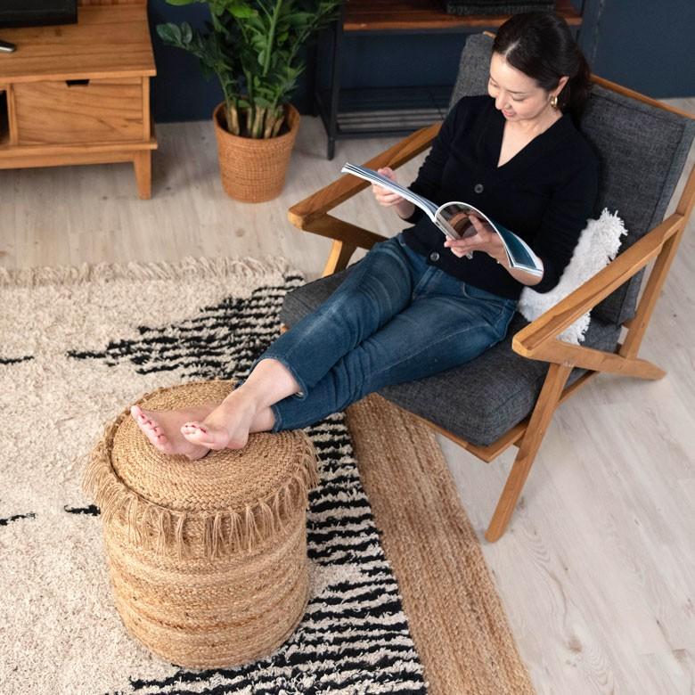 クッション プフ ジュート フリンジ 約 W 40 D 40 H 45 スツール オットマン プーフ アジアン家具 モダン おしゃれ 天然素材 ナチュラル ベランピング 34434 | ELEMENTS（インテリア） | 04