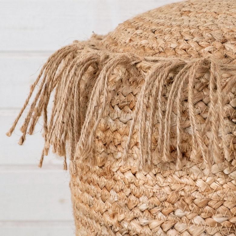 クッション プフ ジュート フリンジ 約 W 40 D 40 H 45 スツール オットマン プーフ アジアン家具 モダン おしゃれ 天然素材 ナチュラル ベランピング 34434 | ELEMENTS（インテリア） | 09