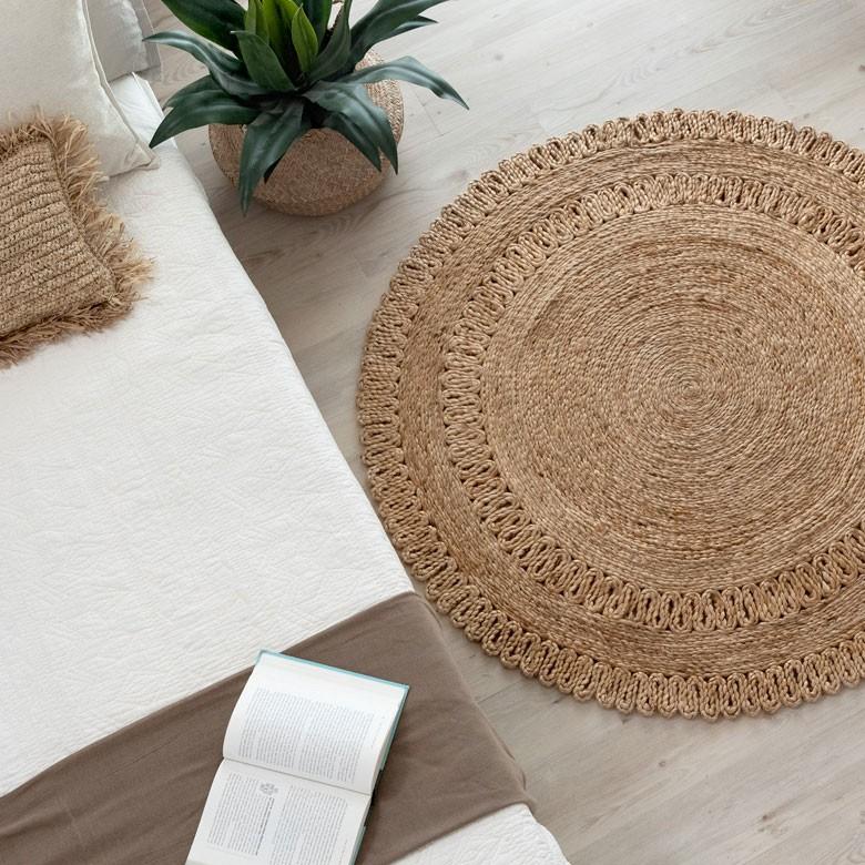 ジュートラグ  円形 ラウンド 約 W 125cm D 125cm D 2cm 麻 天然素材 ラグ 敷物 ひんやり 夏 和 和モダン インテリア 涼しい おしゃれ マット 34435 | ELEMENTS（インテリア） | 15