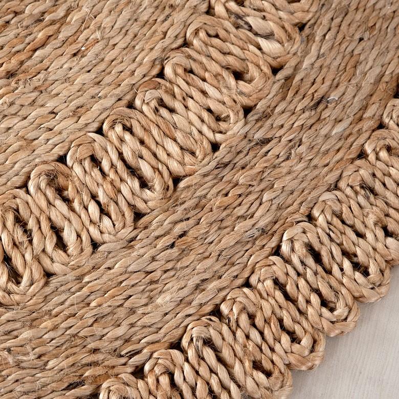ジュートラグ  円形 ラウンド 約 W 125cm D 125cm D 2cm 麻 天然素材 ラグ 敷物 ひんやり 夏 和 和モダン インテリア 涼しい おしゃれ マット 34435 | ELEMENTS（インテリア） | 03