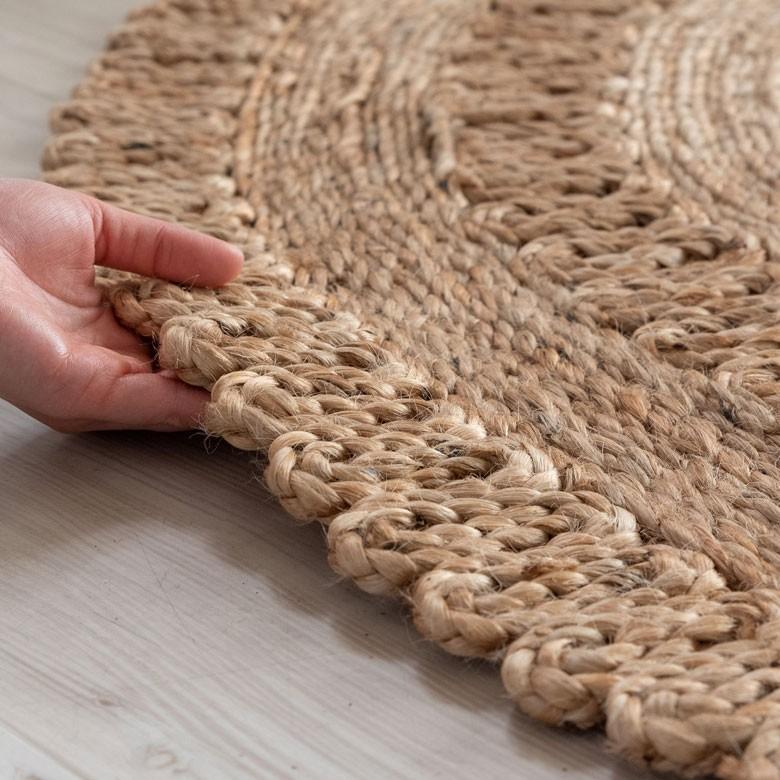 ジュートラグ  円形 ラウンド 約 W 125cm D 125cm D 2cm 麻 天然素材 ラグ 敷物 ひんやり 夏 和 和モダン インテリア 涼しい おしゃれ マット 34435 | ELEMENTS（インテリア） | 07