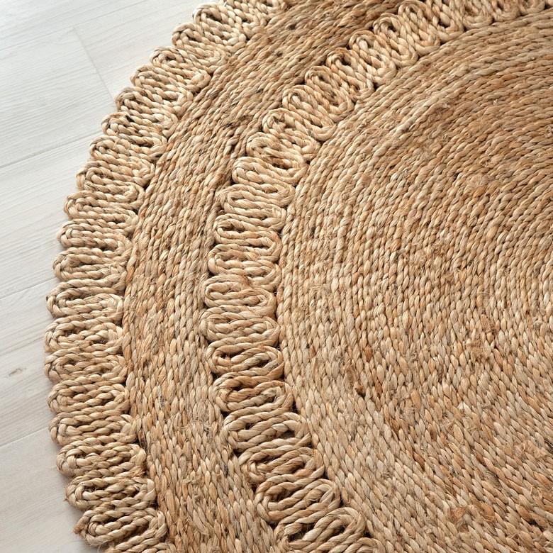 ジュートラグ  円形 ラウンド 約 W 125cm D 125cm D 2cm 麻 天然素材 ラグ 敷物 ひんやり 夏 和 和モダン インテリア 涼しい おしゃれ マット 34435 | ELEMENTS（インテリア） | 09