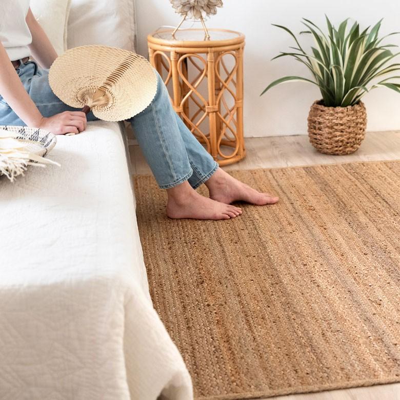 ジュートラグ  スクエア 長方形 約 W 100cm D 140cm D 2cm 麻 天然素材 ラグ 敷物 ひんやり 夏 和 和モダン インテリア 涼しい おしゃれ マット 34437 | ELEMENTS（インテリア） | 14