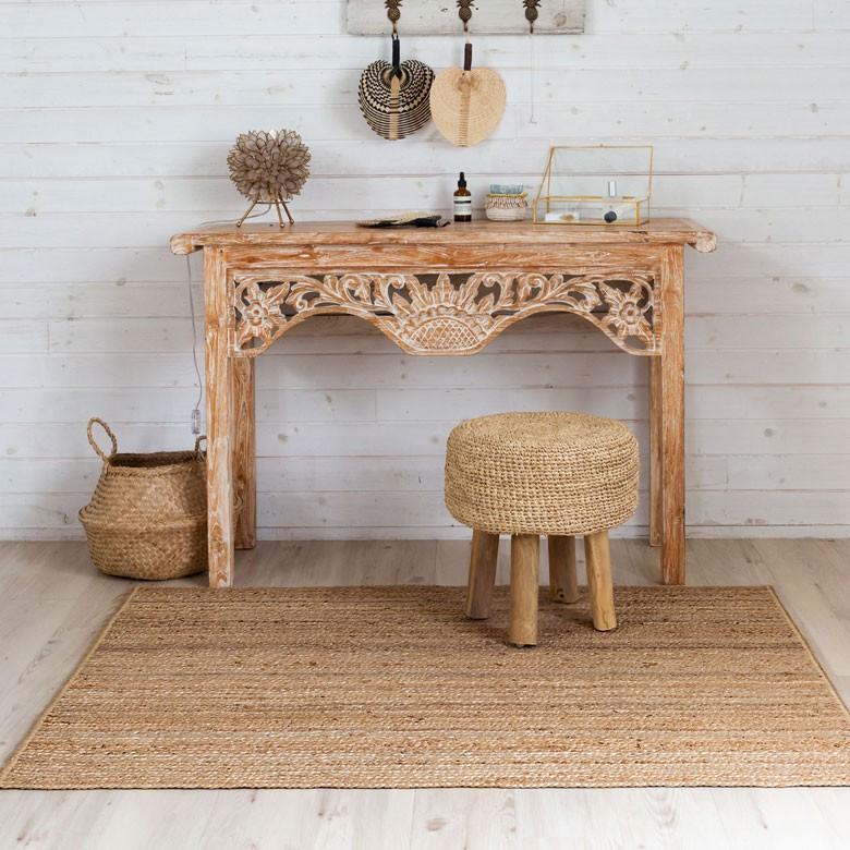 ジュートラグ  スクエア 長方形 約 W 100cm D 140cm D 2cm 麻 天然素材 ラグ 敷物 ひんやり 夏 和 和モダン インテリア 涼しい おしゃれ マット 34437 | ELEMENTS（インテリア） | 05