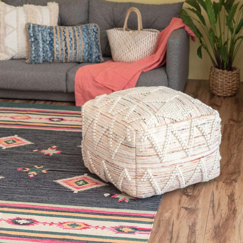 プフ クッション スツール raha 座いす ビーズクッション 四角 家具 1人掛け 北欧 ボヘミアン インテリア 四角 34441-mt | ELEMENTS（インテリア） | 03