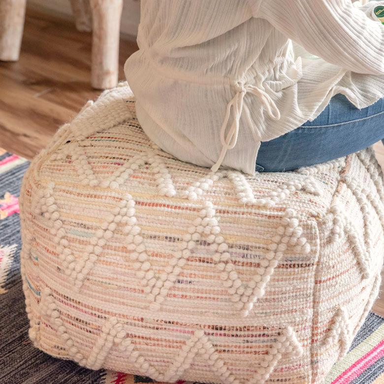 プフ クッション スツール raha 座いす ビーズクッション 四角 家具 1人掛け 北欧 ボヘミアン インテリア 四角 34441-mt | ELEMENTS（インテリア） | 09