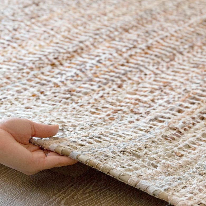 ラグ ラグマット 約 133×190 cm 長方形 ジュート 麻 レザー コットン 天然素材 おしゃれ 34444-br | ELEMENTS（インテリア） | 11