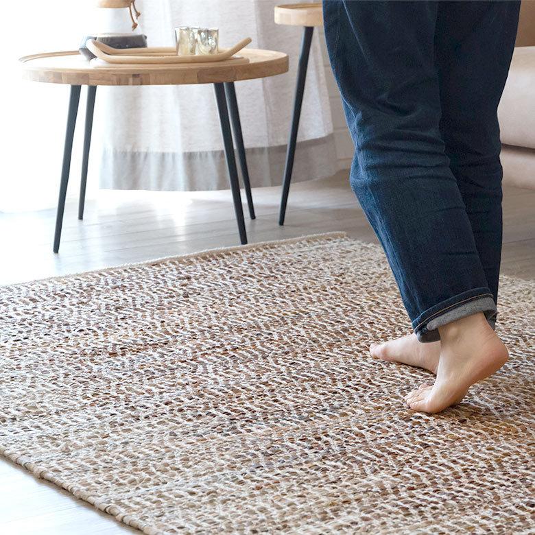 ラグ ラグマット 約 133×190 cm 長方形 ジュート 麻 レザー コットン 天然素材 おしゃれ 34444-br | ELEMENTS（インテリア） | 13