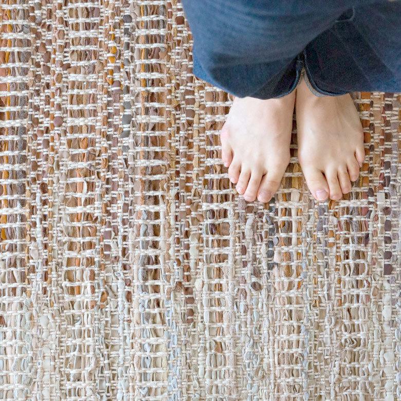 ラグ ラグマット 約 133×190 cm 長方形 ジュート 麻 レザー コットン 天然素材 おしゃれ 34444-br | ELEMENTS（インテリア） | 14