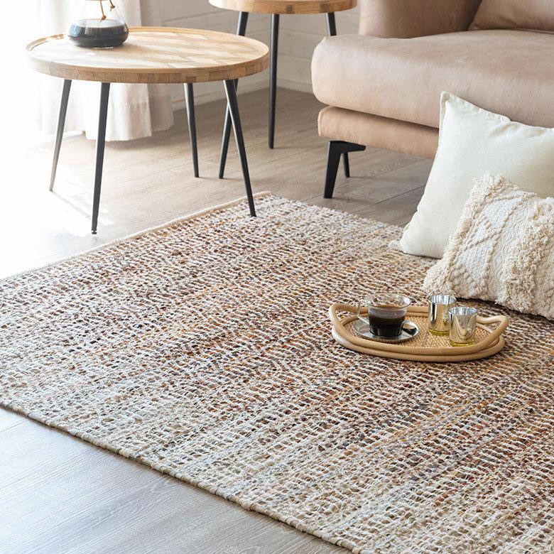 ラグ ラグマット 約 133×190 cm 長方形 ジュート 麻 レザー コットン 天然素材 おしゃれ 34444-br | ELEMENTS（インテリア） | 15
