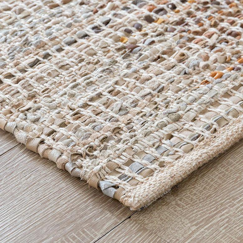 ラグ ラグマット 約 133×190 cm 長方形 ジュート 麻 レザー コットン 天然素材 おしゃれ 34444-br | ELEMENTS（インテリア） | 03