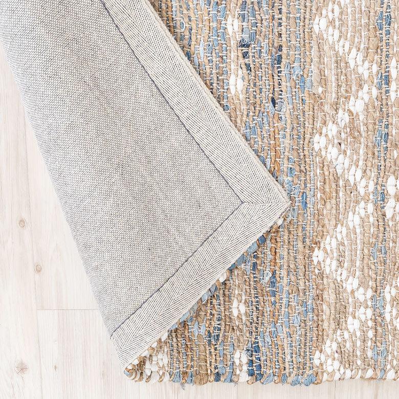 ラグ ラグマット 約 133×190 cm 長方形 ジュート 麻 綿 天然素材 手織り おしゃれ 34445-bl | ELEMENTS（インテリア） | 09