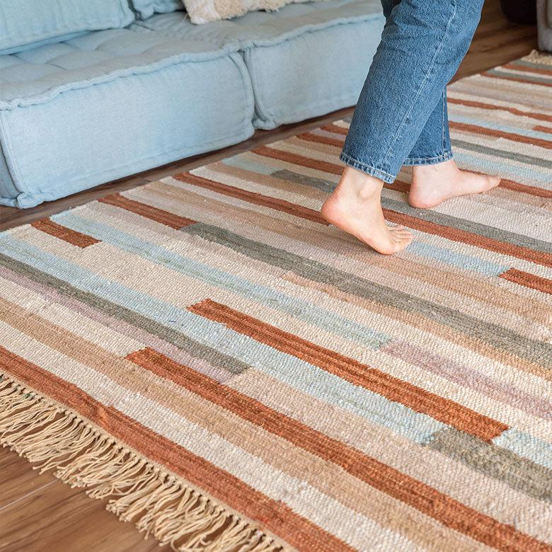 ラグ ラグマット 約 133×190 cm 長方形 コットン 綿 手織り おしゃれ 34447-br | ELEMENTS（インテリア） | 13