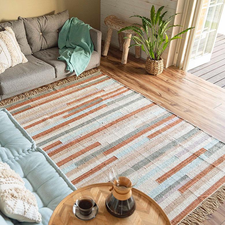 ラグ ラグマット 約 133×190 cm 長方形 コットン 綿 手織り おしゃれ 34447-br | ELEMENTS（インテリア） | 15