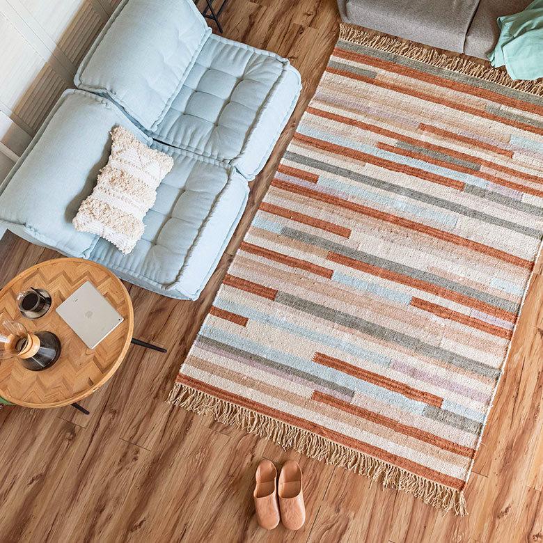 ラグ ラグマット 約 133×190 cm 長方形 コットン 綿 手織り おしゃれ 34447-br | ELEMENTS（インテリア） | 17