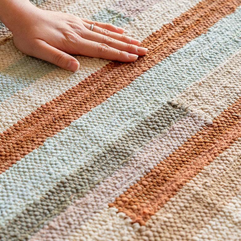 ラグ ラグマット 約 133×190 cm 長方形 コットン 綿 手織り おしゃれ 34447-br | ELEMENTS（インテリア） | 04