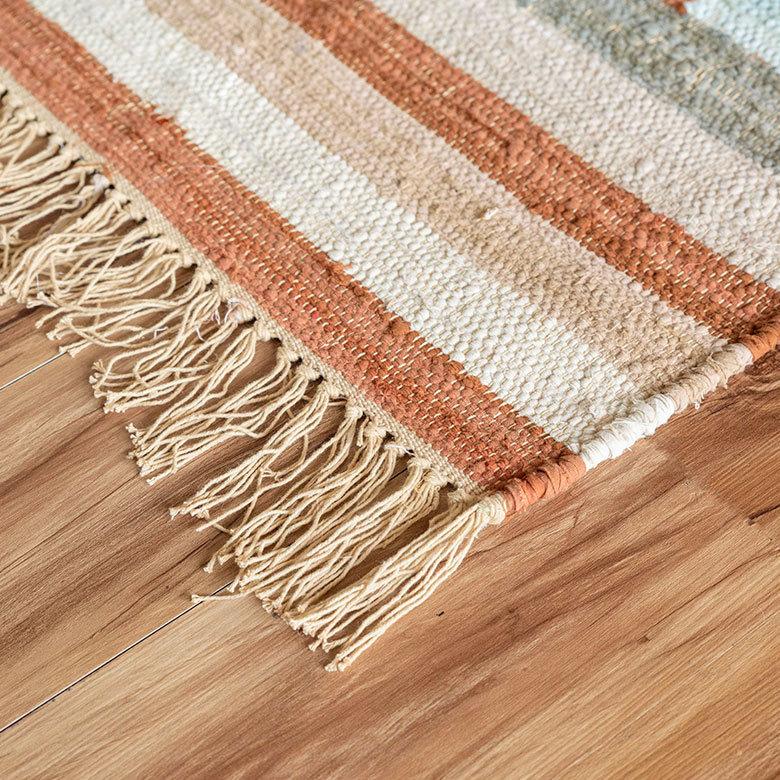 ラグ ラグマット 約 133×190 cm 長方形 コットン 綿 手織り おしゃれ 34447-br | ELEMENTS（インテリア） | 08