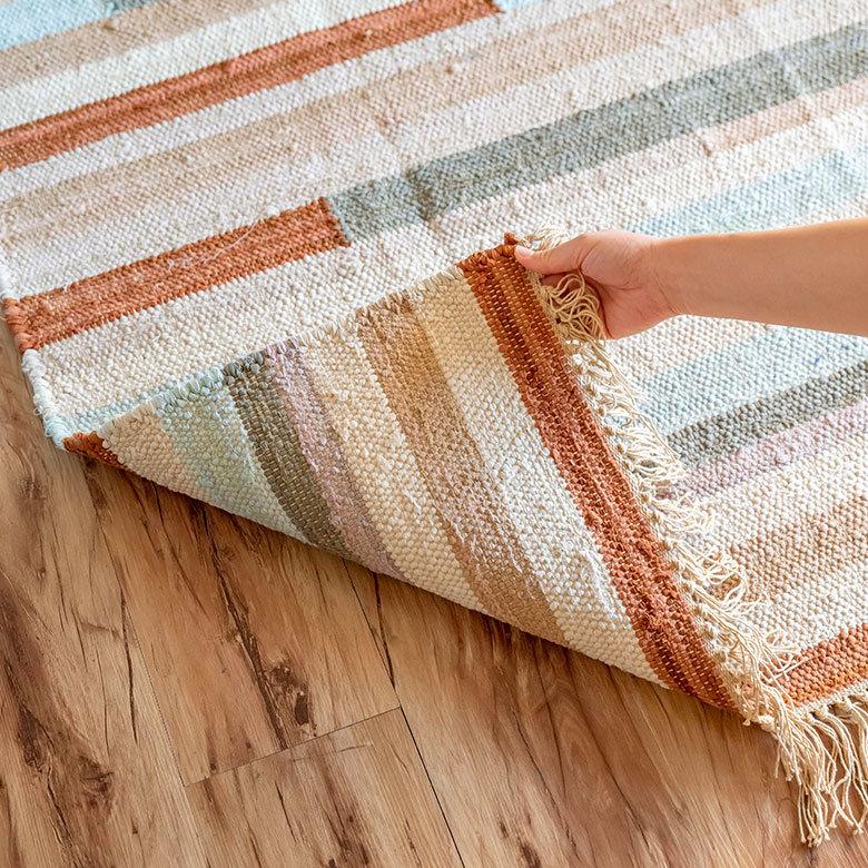 ラグ ラグマット 約 133×190 cm 長方形 コットン 綿 手織り おしゃれ 34447-br | ELEMENTS（インテリア） | 09