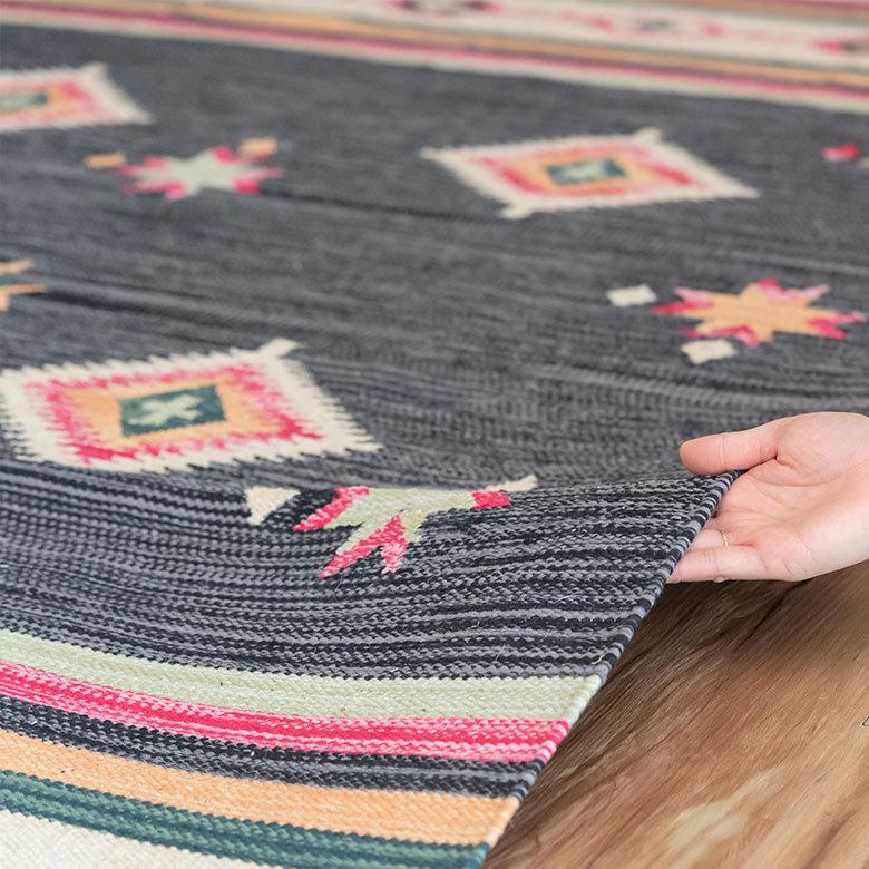 ラグ ラグマット 約 133×190 cm 長方形 コットンキリム 手織り コットン100％ 綿 アジアン エスニック おしゃれ 34450 | ELEMENTS（インテリア） | 13