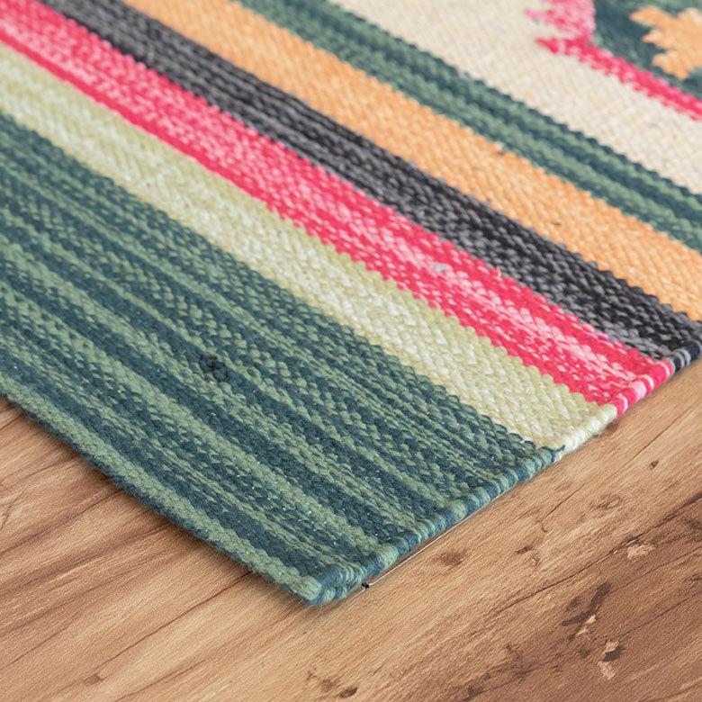 ラグ ラグマット 約 133×190 cm 長方形 コットンキリム 手織り コットン100％ 綿 アジアン エスニック おしゃれ 34450 | ELEMENTS（インテリア） | 18