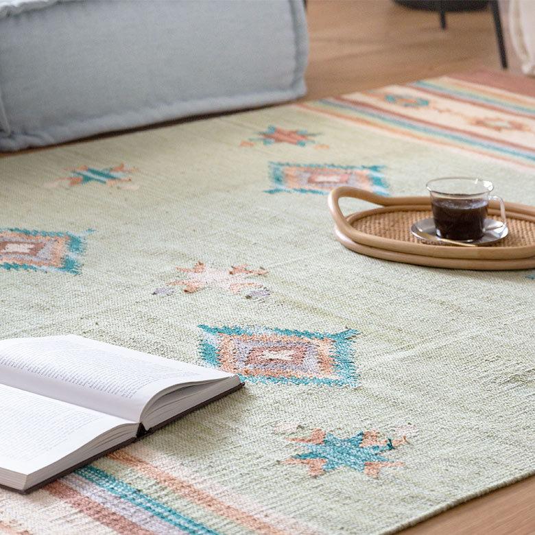 ラグ ラグマット 約 133×190 cm 長方形 コットンキリム 手織り コットン100％ 綿 アジアン エスニック おしゃれ 34450 | ELEMENTS（インテリア） | 20