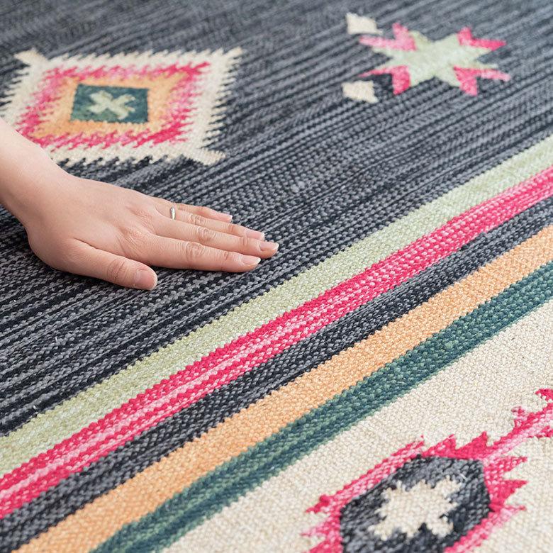 ラグ ラグマット 約 133×190 cm 長方形 コットンキリム 手織り コットン100％ 綿 アジアン エスニック おしゃれ 34450 | ELEMENTS（インテリア） | 06