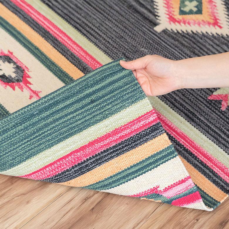 ラグ ラグマット 約 133×190 cm 長方形 コットンキリム 手織り コットン100％ 綿 アジアン エスニック おしゃれ 34450 | ELEMENTS（インテリア） | 11