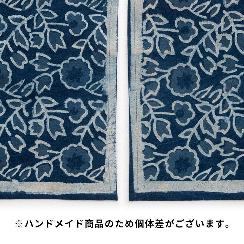 テーブルランナー インド ブロック プリント 柄 綿 コットン W約150cm テーブルカバー 布 ダイニング ブルー アジアン エスニック 34452-bl | ブランド登録なし | 14