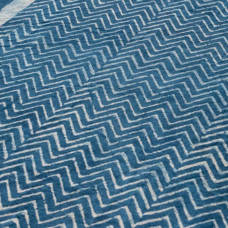 テーブルランナー インド ブロック プリント 柄 綿 コットン W約150cm テーブルカバー 布 ダイニング ネイビー アジアン エスニック 34452-nv | ブランド登録なし | 01