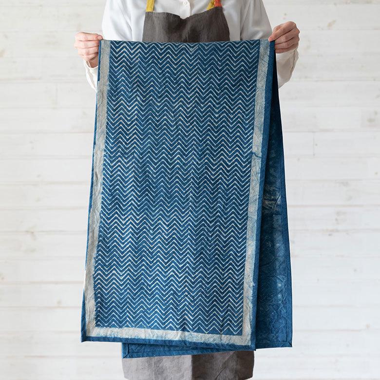 テーブルランナー インド ブロック プリント 柄 綿 コットン W約150cm テーブルカバー 布 ダイニング ネイビー アジアン エスニック 34452-nv | ブランド登録なし | 02