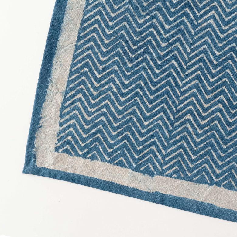 テーブルランナー インド ブロック プリント 柄 綿 コットン W約150cm テーブルカバー 布 ダイニング ネイビー アジアン エスニック 34452-nv | ブランド登録なし | 03