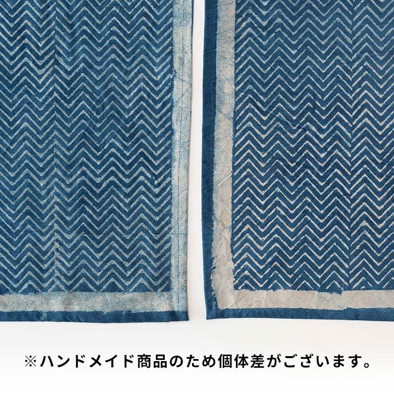 テーブルランナー インド ブロック プリント 柄 綿 コットン W約150cm テーブルカバー 布 ダイニング ネイビー アジアン エスニック 34452-nv | ブランド登録なし | 07