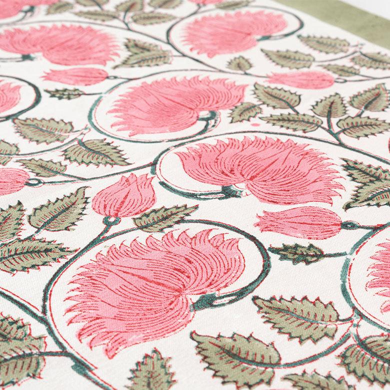 テーブルランナー インド ブロック プリント 柄 綿 コットン W約150cm テーブルカバー 布 ダイニング レッド アジアン エスニック 34452-rd | ブランド登録なし | 01