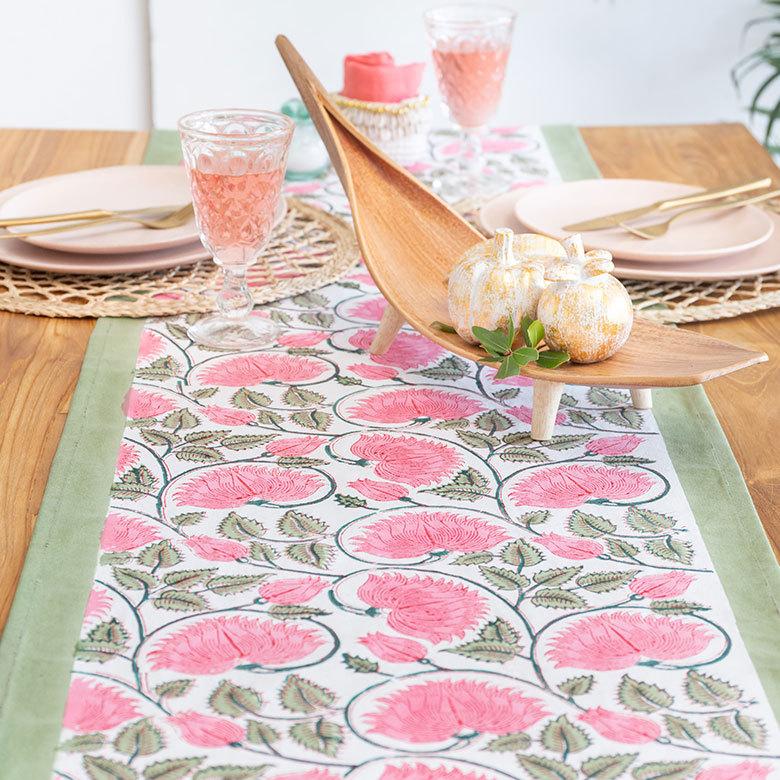 テーブルランナー インド ブロック プリント 柄 綿 コットン W約150cm テーブルカバー 布 ダイニング レッド アジアン エスニック 34452-rd | ブランド登録なし | 11