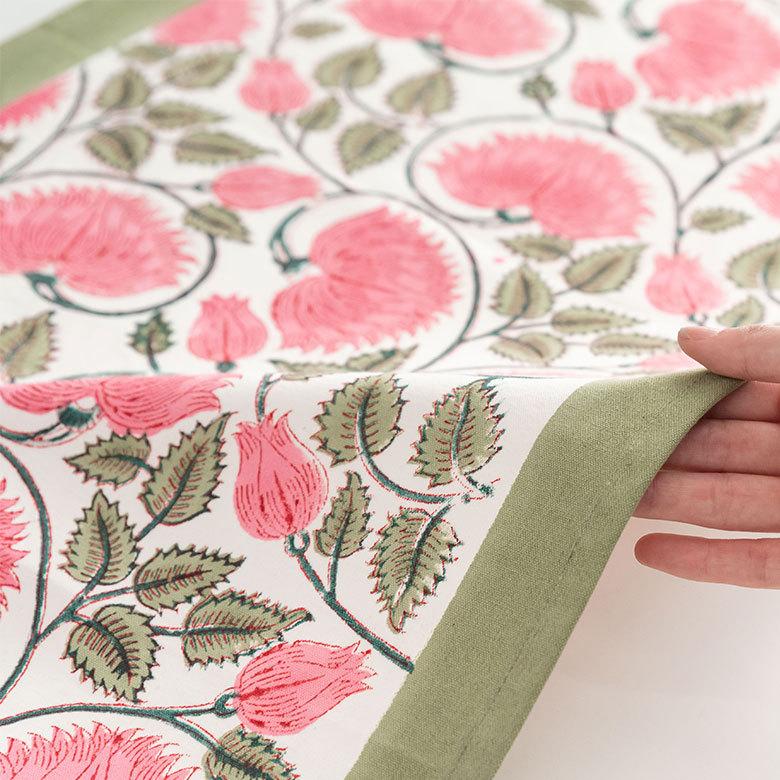 テーブルランナー インド ブロック プリント 柄 綿 コットン W約150cm テーブルカバー 布 ダイニング レッド アジアン エスニック 34452-rd | ブランド登録なし | 13