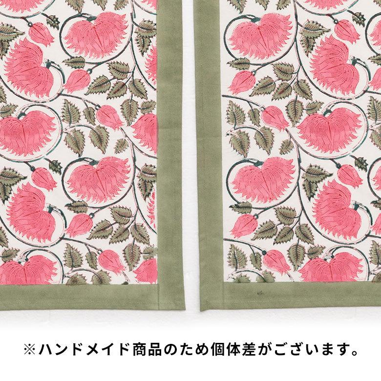 テーブルランナー インド ブロック プリント 柄 綿 コットン W約150cm テーブルカバー 布 ダイニング レッド アジアン エスニック 34452-rd | ブランド登録なし | 14