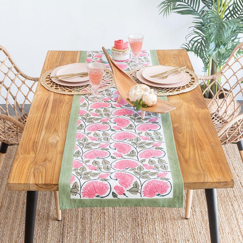 テーブルランナー インド ブロック プリント 柄 綿 コットン W約150cm テーブルカバー 布 ダイニング レッド アジアン エスニック 34452-rd | ブランド登録なし | 15