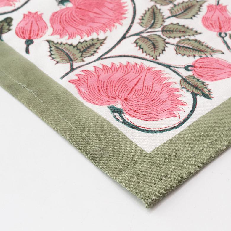 テーブルランナー インド ブロック プリント 柄 綿 コットン W約150cm テーブルカバー 布 ダイニング レッド アジアン エスニック 34452-rd | ブランド登録なし | 03