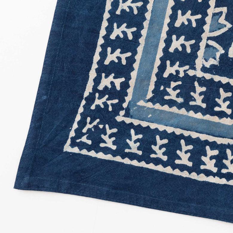 テーブルクロス インド ブロック プリント 柄 綿 コットン 約150cm×220cm テーブルカバー 布 ダイニング ブルー アジアン エスニック 34453-bl | ブランド登録なし | 03