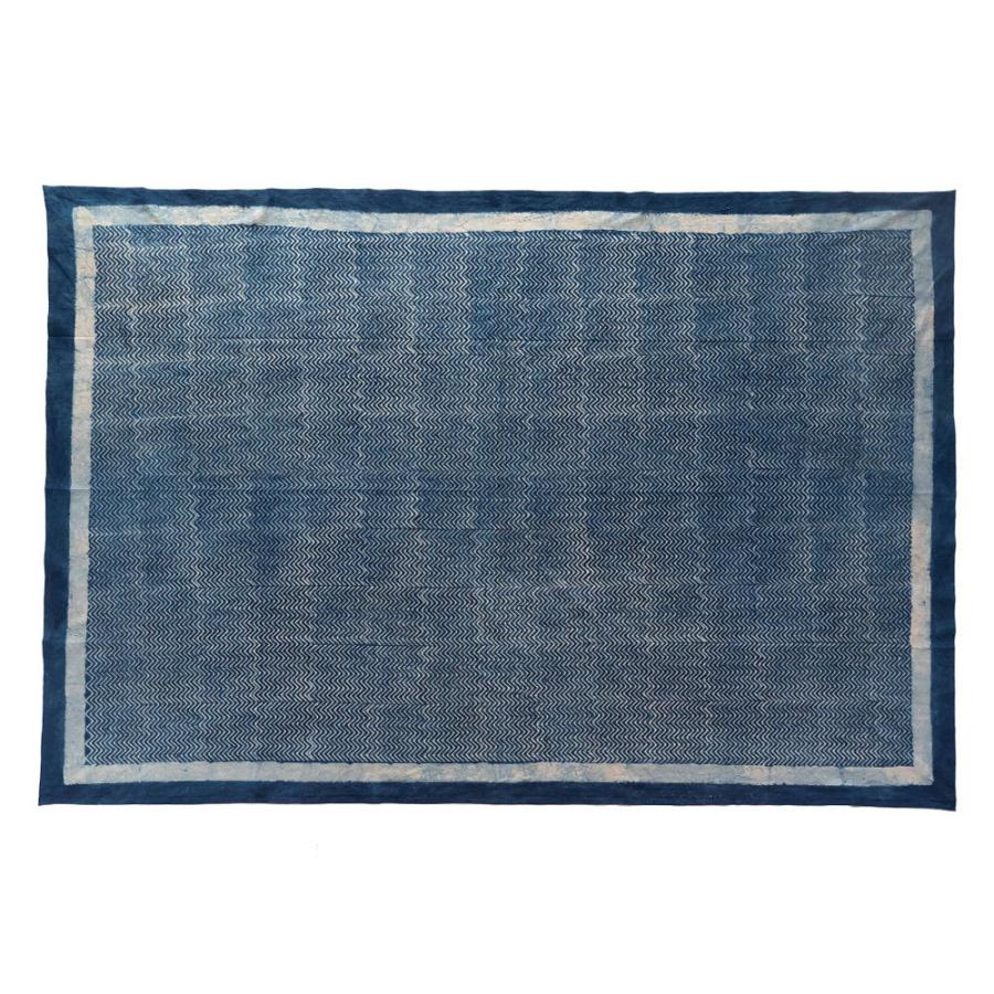 テーブルクロス インド ブロック プリント 柄 綿 コットン 約150cm×220cm テーブルカバー 布 ダイニング ネイビー アジアン エスニック 34453-nv | ブランド登録なし | 10