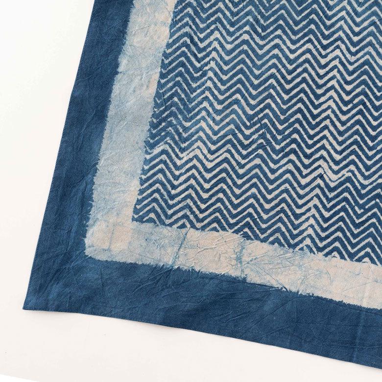 テーブルクロス インド ブロック プリント 柄 綿 コットン 約150cm×220cm テーブルカバー 布 ダイニング ネイビー アジアン エスニック 34453-nv | ブランド登録なし | 03
