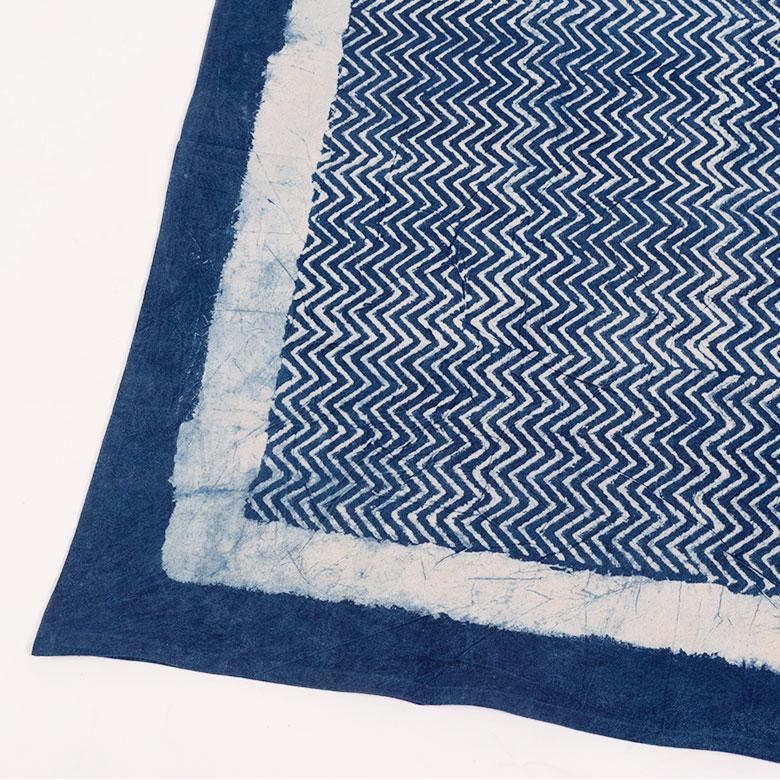 テーブルクロス インド ブロック プリント 柄 綿 コットン 約150cm×220cm テーブルカバー 布 ダイニング ネイビー アジアン エスニック 34453-nv | ブランド登録なし | 03