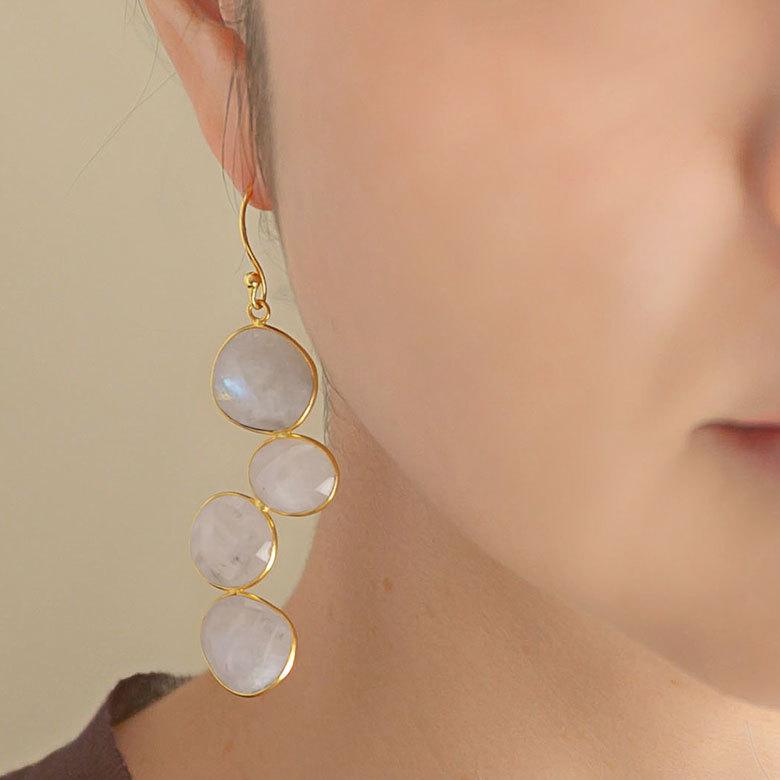 ピアス 真鍮 ストーン ゴールド アクセサリー レディース フックピアス エスニック 揺れる エレガント カジュアル アジアン おしゃれ 34454 | ブランド登録なし | 11