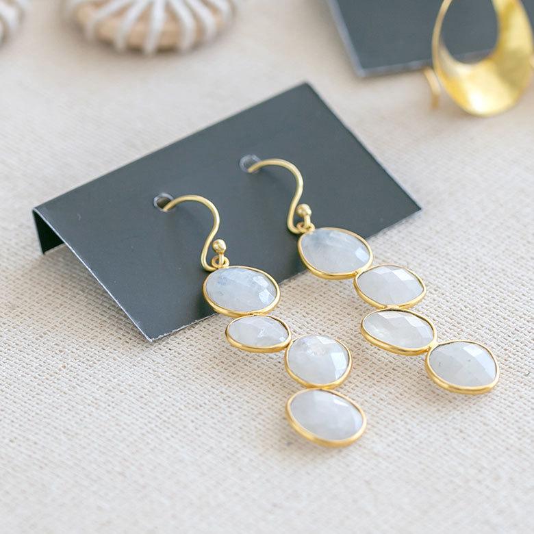 ピアス 真鍮 ストーン ゴールド アクセサリー レディース フックピアス エスニック 揺れる エレガント カジュアル アジアン おしゃれ 34454 | ブランド登録なし | 04